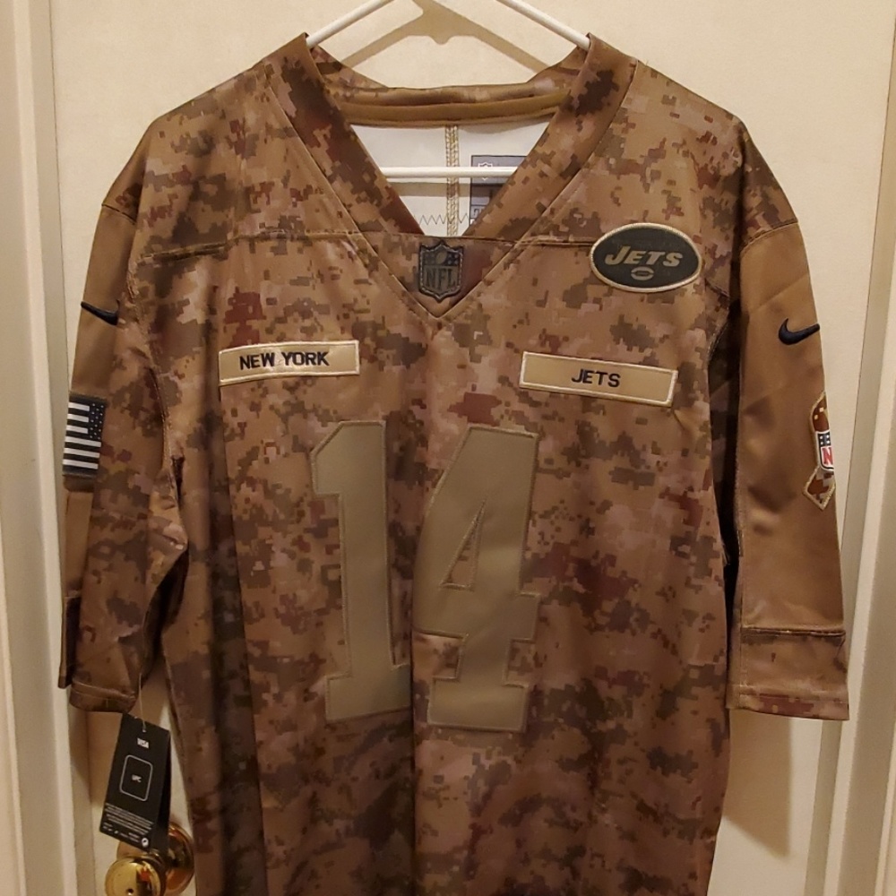 New NFL AUTHENTIC/OFFICIAL Jets Camouflage Jersey  M